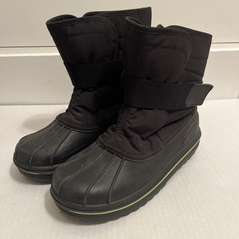 The children’s Place Black Snow Boot Waterproof Youth Size 4 Kids